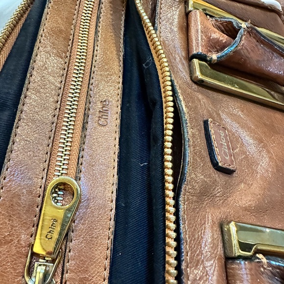 Vintage Chloe brown leather bag with brass detail. Long strap and dust bag incl. - Picture 10 of 10